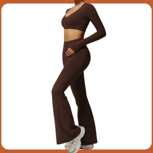 CONJUNTOS TOP MANGA LONGA + LEGGING FLARE